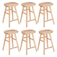 Saddle Seat Footrest Counter Chair Modern Backless Counter Stools in Natural 6 Piece Set Counter Stool(26"H) Clearhalo 'Bar Furniture' 'Bar Stools' 'bar_stools' 'furn' 'furn_bar_stools' 'Furniture' 'Kitchen & Dining Furniture' 5393050