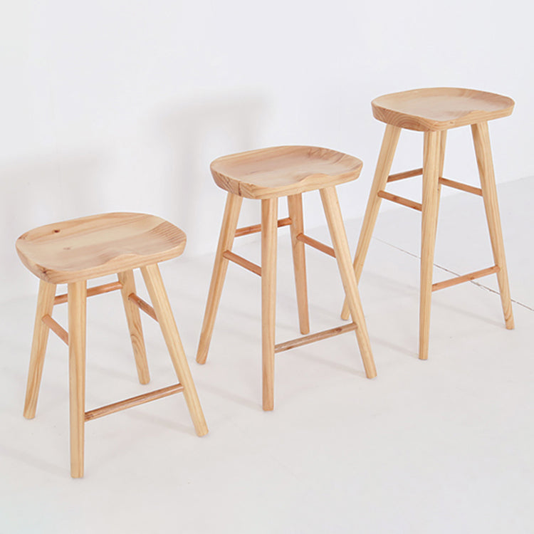 Saddle Seat Footrest Counter Chair Modern Backless Counter Stools in Natural Clearhalo 'Bar Furniture' 'Bar Stools' 'bar_stools' 'furn' 'furn_bar_stools' 'Furniture' 'Kitchen & Dining Furniture' 5393051