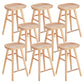 Saddle Seat Footrest Counter Chair Modern Backless Counter Stools in Natural 8 Piece Set Counter Stool(26"H) Clearhalo 'Bar Furniture' 'Bar Stools' 'bar_stools' 'furn' 'furn_bar_stools' 'Furniture' 'Kitchen & Dining Furniture' 5393052