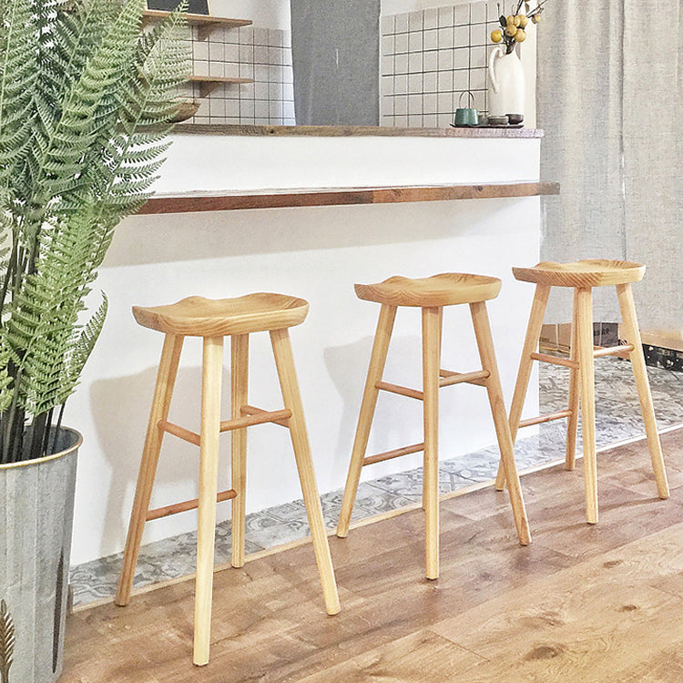 Saddle Seat Footrest Counter Chair Modern Backless Counter Stools in Natural Clearhalo 'Bar Furniture' 'Bar Stools' 'bar_stools' 'furn' 'furn_bar_stools' 'Furniture' 'Kitchen & Dining Furniture' 5393053