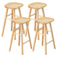 Saddle Seat Footrest Counter Chair Modern Backless Counter Stools in Natural 4 Piece Set Bar Stool(30"H) Clearhalo 'Bar Furniture' 'Bar Stools' 'bar_stools' 'furn' 'furn_bar_stools' 'Furniture' 'Kitchen & Dining Furniture' 5393055