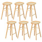 Saddle Seat Footrest Counter Chair Modern Backless Counter Stools in Natural 6 Piece Set Bar Stool(30"H) Clearhalo 'Bar Furniture' 'Bar Stools' 'bar_stools' 'furn' 'furn_bar_stools' 'Furniture' 'Kitchen & Dining Furniture' 5393056
