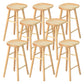 Saddle Seat Footrest Counter Chair Modern Backless Counter Stools in Natural 8 Piece Set Bar Stool(30"H) Clearhalo 'Bar Furniture' 'Bar Stools' 'bar_stools' 'furn' 'furn_bar_stools' 'Furniture' 'Kitchen & Dining Furniture' 5393057