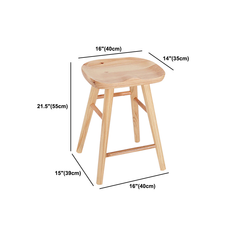 Saddle Seat Footrest Counter Chair Modern Backless Counter Stools in Natural Clearhalo 'Bar Furniture' 'Bar Stools' 'bar_stools' 'furn' 'furn_bar_stools' 'Furniture' 'Kitchen & Dining Furniture' 5393058