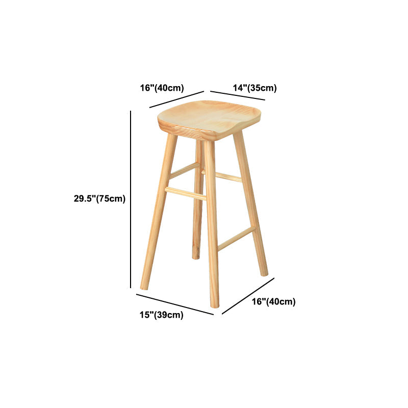 Saddle Seat Footrest Counter Chair Modern Backless Counter Stools in Natural Clearhalo 'Bar Furniture' 'Bar Stools' 'bar_stools' 'furn' 'furn_bar_stools' 'Furniture' 'Kitchen & Dining Furniture' 5393060