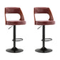 Industrial Style Liftable Bar-stool Metal Counter Bar Stool with Metal Legs for Kitchen Brown-Black 2 Piece Set Clearhalo 'Bar Furniture' 'Bar Stools' 'bar_stools' 'furn' 'furn_bar_stools' 'Furniture' 'Kitchen & Dining Furniture' 5393064
