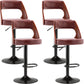 Industrial Style Liftable Bar-stool Metal Counter Bar Stool with Metal Legs for Kitchen Brown-Black 4 Piece Set Clearhalo 'Bar Furniture' 'Bar Stools' 'bar_stools' 'furn' 'furn_bar_stools' 'Furniture' 'Kitchen & Dining Furniture' 5393065