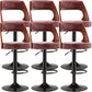 Industrial Style Liftable Bar-stool Metal Counter Bar Stool with Metal Legs for Kitchen Brown-Black 6 Piece Set Clearhalo 'Bar Furniture' 'Bar Stools' 'bar_stools' 'furn' 'furn_bar_stools' 'Furniture' 'Kitchen & Dining Furniture' 5393068