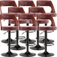Industrial Style Liftable Bar-stool Metal Counter Bar Stool with Metal Legs for Kitchen Brown-Black 8 Piece Set Clearhalo 'Bar Furniture' 'Bar Stools' 'bar_stools' 'furn' 'furn_bar_stools' 'Furniture' 'Kitchen & Dining Furniture' 5393070