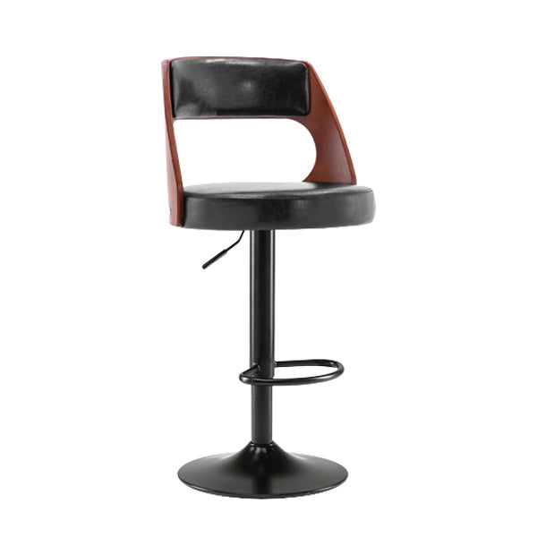 Industrial Style Liftable Bar-stool Metal Counter Bar Stool with Metal Legs for Kitchen Black 1 Piece Clearhalo 'Bar Furniture' 'Bar Stools' 'bar_stools' 'furn' 'furn_bar_stools' 'Furniture' 'Kitchen & Dining Furniture' 5393072