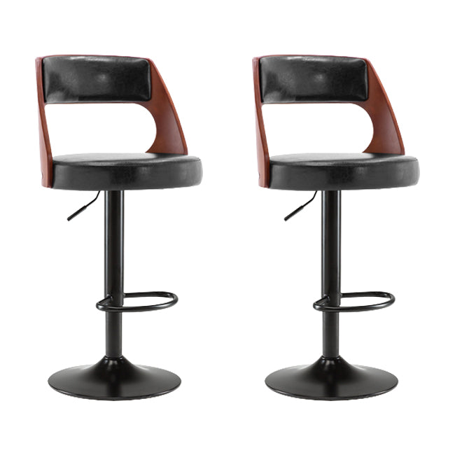 Industrial Style Liftable Bar-stool Metal Counter Bar Stool with Metal Legs for Kitchen Black 2 Piece Set Clearhalo 'Bar Furniture' 'Bar Stools' 'bar_stools' 'furn' 'furn_bar_stools' 'Furniture' 'Kitchen & Dining Furniture' 5393074