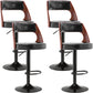 Industrial Style Liftable Bar-stool Metal Counter Bar Stool with Metal Legs for Kitchen Black 4 Piece Set Clearhalo 'Bar Furniture' 'Bar Stools' 'bar_stools' 'furn' 'furn_bar_stools' 'Furniture' 'Kitchen & Dining Furniture' 5393076