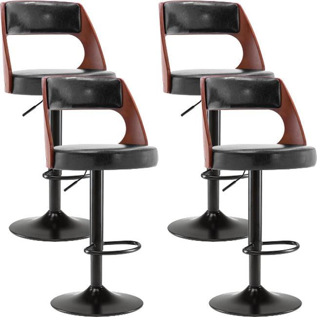 Industrial Style Liftable Bar-stool Metal Counter Bar Stool with Metal Legs for Kitchen Black 4 Piece Set Clearhalo 'Bar Furniture' 'Bar Stools' 'bar_stools' 'furn' 'furn_bar_stools' 'Furniture' 'Kitchen & Dining Furniture' 5393076