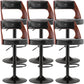 Industrial Style Liftable Bar-stool Metal Counter Bar Stool with Metal Legs for Kitchen Black 6 Piece Set Clearhalo 'Bar Furniture' 'Bar Stools' 'bar_stools' 'furn' 'furn_bar_stools' 'Furniture' 'Kitchen & Dining Furniture' 5393077