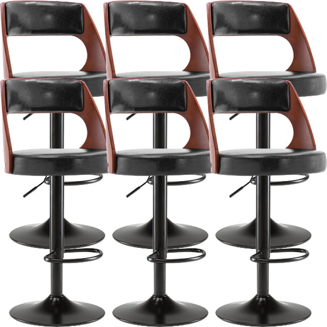 Industrial Style Liftable Bar-stool Metal Counter Bar Stool with Metal Legs for Kitchen Black 6 Piece Set Clearhalo 'Bar Furniture' 'Bar Stools' 'bar_stools' 'furn' 'furn_bar_stools' 'Furniture' 'Kitchen & Dining Furniture' 5393077