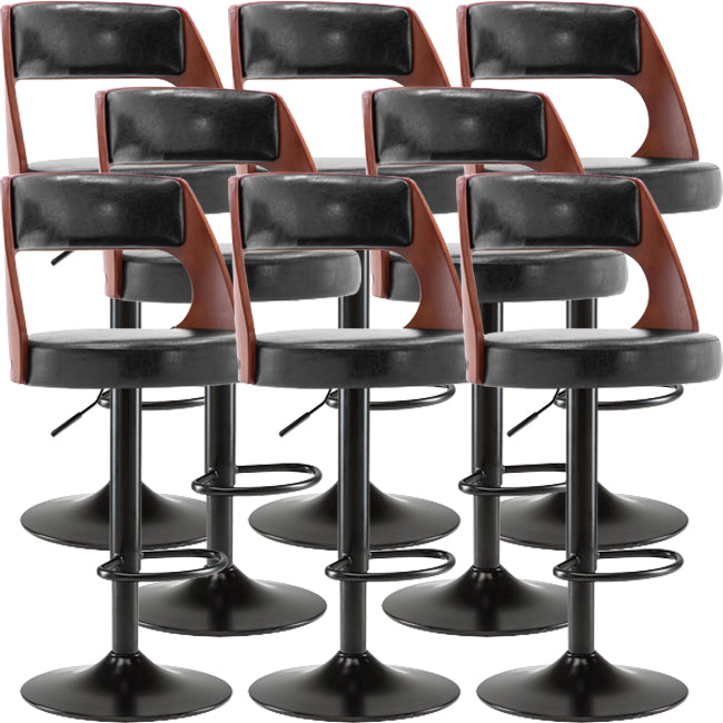 Industrial Style Liftable Bar-stool Metal Counter Bar Stool with Metal Legs for Kitchen Black 8 Piece Set Clearhalo 'Bar Furniture' 'Bar Stools' 'bar_stools' 'furn' 'furn_bar_stools' 'Furniture' 'Kitchen & Dining Furniture' 5393079