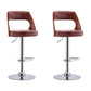 Industrial Style Liftable Bar-stool Metal Counter Bar Stool with Metal Legs for Kitchen Silver Brown 2 Piece Set Clearhalo 'Bar Furniture' 'Bar Stools' 'bar_stools' 'furn' 'furn_bar_stools' 'Furniture' 'Kitchen & Dining Furniture' 5393082