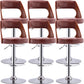 Industrial Style Liftable Bar-stool Metal Counter Bar Stool with Metal Legs for Kitchen Silver Brown 6 Piece Set Clearhalo 'Bar Furniture' 'Bar Stools' 'bar_stools' 'furn' 'furn_bar_stools' 'Furniture' 'Kitchen & Dining Furniture' 5393084