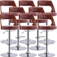 Industrial Style Liftable Bar-stool Metal Counter Bar Stool with Metal Legs for Kitchen Silver Brown 8 Piece Set Clearhalo 'Bar Furniture' 'Bar Stools' 'bar_stools' 'furn' 'furn_bar_stools' 'Furniture' 'Kitchen & Dining Furniture' 5393085