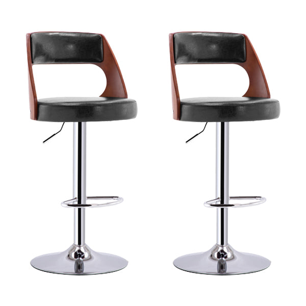 Industrial Style Liftable Bar-stool Metal Counter Bar Stool with Metal Legs for Kitchen Black-Silver 2 Piece Set Clearhalo 'Bar Furniture' 'Bar Stools' 'bar_stools' 'furn' 'furn_bar_stools' 'Furniture' 'Kitchen & Dining Furniture' 5393087