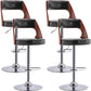 Industrial Style Liftable Bar-stool Metal Counter Bar Stool with Metal Legs for Kitchen Black-Silver 4 Piece Set Clearhalo 'Bar Furniture' 'Bar Stools' 'bar_stools' 'furn' 'furn_bar_stools' 'Furniture' 'Kitchen & Dining Furniture' 5393088