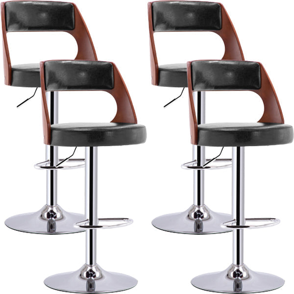 Industrial Style Liftable Bar-stool Metal Counter Bar Stool with Metal Legs for Kitchen Black-Silver 4 Piece Set Clearhalo 'Bar Furniture' 'Bar Stools' 'bar_stools' 'furn' 'furn_bar_stools' 'Furniture' 'Kitchen & Dining Furniture' 5393088