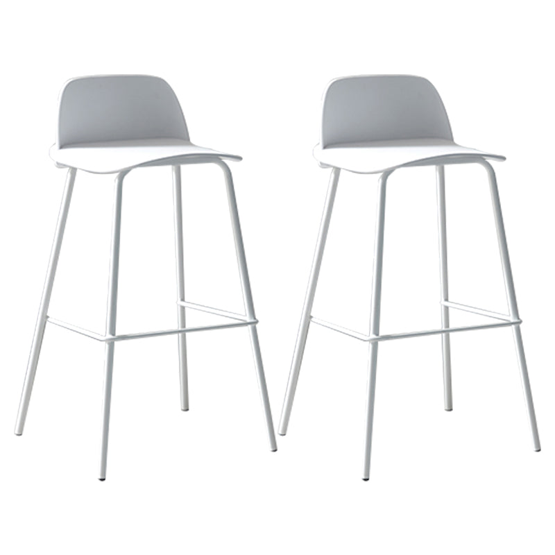 Modern Style Bar-stool Plastic Counter Bar Stool with Metal Legs for Home White 2 Piece Set Clearhalo 'Bar Furniture' 'Bar Stools' 'bar_stools' 'furn' 'furn_bar_stools' 'Furniture' 'Kitchen & Dining Furniture' 5393093