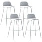 Modern Style Bar-stool Plastic Counter Bar Stool with Metal Legs for Home White 4 Piece Set Clearhalo 'Bar Furniture' 'Bar Stools' 'bar_stools' 'furn' 'furn_bar_stools' 'Furniture' 'Kitchen & Dining Furniture' 5393095