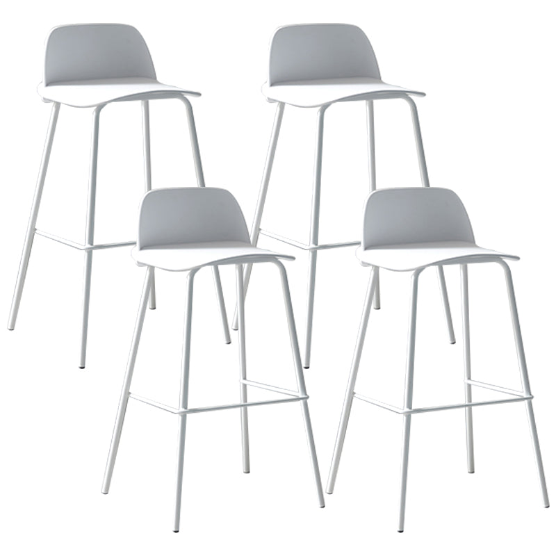 Modern Style Bar-stool Plastic Counter Bar Stool with Metal Legs for Home White 4 Piece Set Clearhalo 'Bar Furniture' 'Bar Stools' 'bar_stools' 'furn' 'furn_bar_stools' 'Furniture' 'Kitchen & Dining Furniture' 5393095