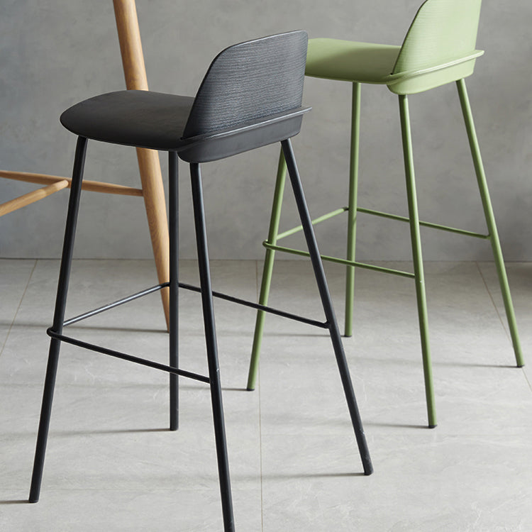 Modern Style Bar-stool Plastic Counter Bar Stool with Metal Legs for Home Clearhalo 'Bar Furniture' 'Bar Stools' 'bar_stools' 'furn' 'furn_bar_stools' 'Furniture' 'Kitchen & Dining Furniture' 5393096