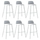 Modern Style Bar-stool Plastic Counter Bar Stool with Metal Legs for Home White 6 Piece Set Clearhalo 'Bar Furniture' 'Bar Stools' 'bar_stools' 'furn' 'furn_bar_stools' 'Furniture' 'Kitchen & Dining Furniture' 5393097