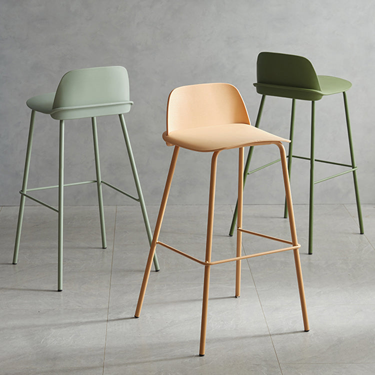 Modern Style Bar-stool Plastic Counter Bar Stool with Metal Legs for Home Clearhalo 'Bar Furniture' 'Bar Stools' 'bar_stools' 'furn' 'furn_bar_stools' 'Furniture' 'Kitchen & Dining Furniture' 5393098