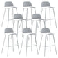 Modern Style Bar-stool Plastic Counter Bar Stool with Metal Legs for Home White 8 Piece Set Clearhalo 'Bar Furniture' 'Bar Stools' 'bar_stools' 'furn' 'furn_bar_stools' 'Furniture' 'Kitchen & Dining Furniture' 5393099