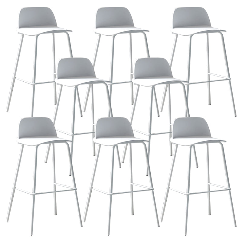 Modern Style Bar-stool Plastic Counter Bar Stool with Metal Legs for Home White 8 Piece Set Clearhalo 'Bar Furniture' 'Bar Stools' 'bar_stools' 'furn' 'furn_bar_stools' 'Furniture' 'Kitchen & Dining Furniture' 5393099