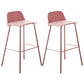 Modern Style Bar-stool Plastic Counter Bar Stool with Metal Legs for Home Pink 2 Piece Set Clearhalo 'Bar Furniture' 'Bar Stools' 'bar_stools' 'furn' 'furn_bar_stools' 'Furniture' 'Kitchen & Dining Furniture' 5393101