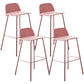 Modern Style Bar-stool Plastic Counter Bar Stool with Metal Legs for Home Pink 4 Piece Set Clearhalo 'Bar Furniture' 'Bar Stools' 'bar_stools' 'furn' 'furn_bar_stools' 'Furniture' 'Kitchen & Dining Furniture' 5393102
