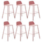 Modern Style Bar-stool Plastic Counter Bar Stool with Metal Legs for Home Pink 6 Piece Set Clearhalo 'Bar Furniture' 'Bar Stools' 'bar_stools' 'furn' 'furn_bar_stools' 'Furniture' 'Kitchen & Dining Furniture' 5393105