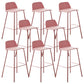 Modern Style Bar-stool Plastic Counter Bar Stool with Metal Legs for Home Pink 8 Piece Set Clearhalo 'Bar Furniture' 'Bar Stools' 'bar_stools' 'furn' 'furn_bar_stools' 'Furniture' 'Kitchen & Dining Furniture' 5393107