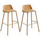 Modern Style Bar-stool Plastic Counter Bar Stool with Metal Legs for Home Yellow 2 Piece Set Clearhalo 'Bar Furniture' 'Bar Stools' 'bar_stools' 'furn' 'furn_bar_stools' 'Furniture' 'Kitchen & Dining Furniture' 5393109