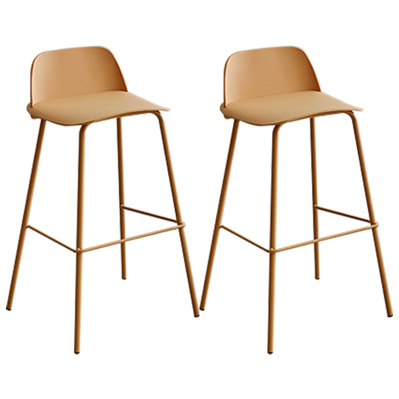 Modern Style Bar-stool Plastic Counter Bar Stool with Metal Legs for Home Yellow 2 Piece Set Clearhalo 'Bar Furniture' 'Bar Stools' 'bar_stools' 'furn' 'furn_bar_stools' 'Furniture' 'Kitchen & Dining Furniture' 5393109
