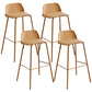 Modern Style Bar-stool Plastic Counter Bar Stool with Metal Legs for Home Yellow 4 Piece Set Clearhalo 'Bar Furniture' 'Bar Stools' 'bar_stools' 'furn' 'furn_bar_stools' 'Furniture' 'Kitchen & Dining Furniture' 5393110