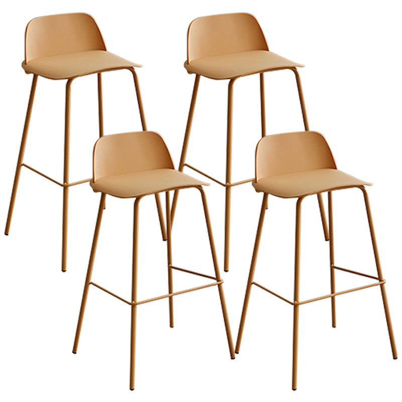 Modern Style Bar-stool Plastic Counter Bar Stool with Metal Legs for Home Yellow 4 Piece Set Clearhalo 'Bar Furniture' 'Bar Stools' 'bar_stools' 'furn' 'furn_bar_stools' 'Furniture' 'Kitchen & Dining Furniture' 5393110