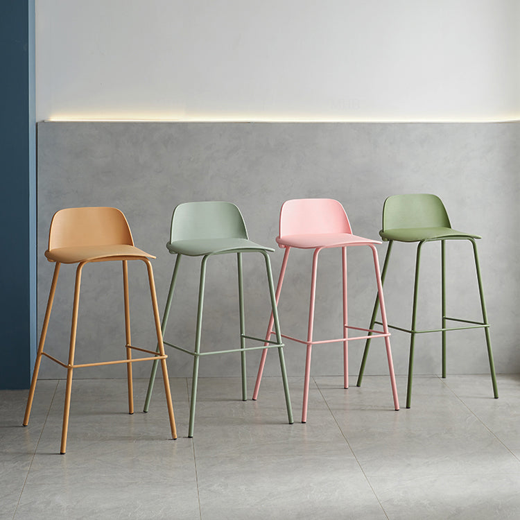 Modern Style Bar-stool Plastic Counter Bar Stool with Metal Legs for Home Clearhalo 'Bar Furniture' 'Bar Stools' 'bar_stools' 'furn' 'furn_bar_stools' 'Furniture' 'Kitchen & Dining Furniture' 5393113
