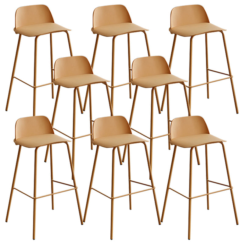 Modern Style Bar-stool Plastic Counter Bar Stool with Metal Legs for Home Yellow 8 Piece Set Clearhalo 'Bar Furniture' 'Bar Stools' 'bar_stools' 'furn' 'furn_bar_stools' 'Furniture' 'Kitchen & Dining Furniture' 5393114
