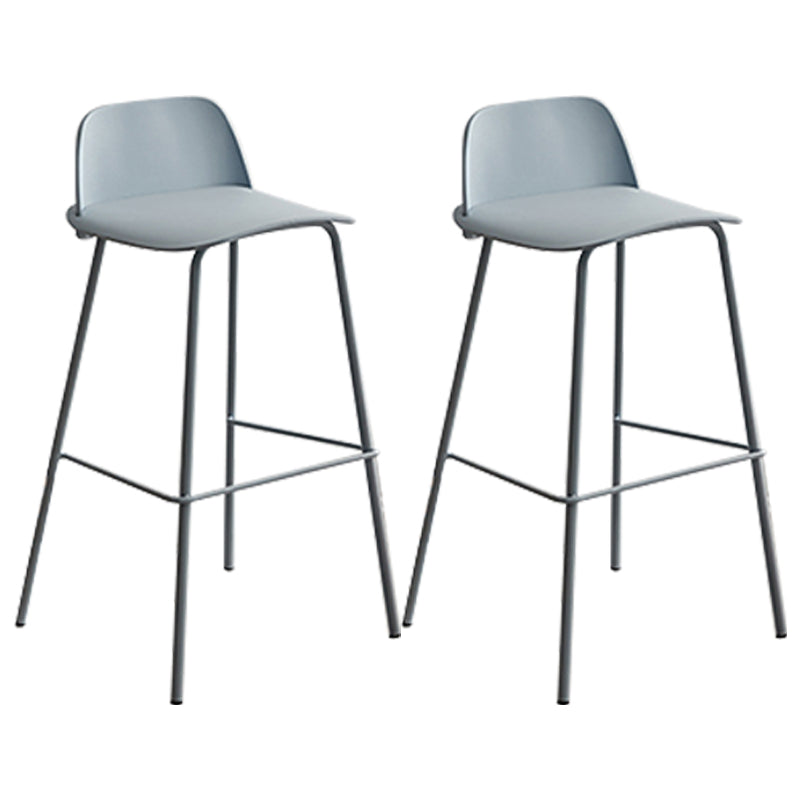 Modern Style Bar-stool Plastic Counter Bar Stool with Metal Legs for Home Blue 2 Piece Set Clearhalo 'Bar Furniture' 'Bar Stools' 'bar_stools' 'furn' 'furn_bar_stools' 'Furniture' 'Kitchen & Dining Furniture' 5393115