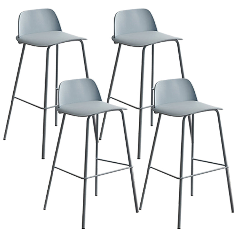 Modern Style Bar-stool Plastic Counter Bar Stool with Metal Legs for Home Blue 4 Piece Set Clearhalo 'Bar Furniture' 'Bar Stools' 'bar_stools' 'furn' 'furn_bar_stools' 'Furniture' 'Kitchen & Dining Furniture' 5393116