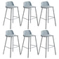 Modern Style Bar-stool Plastic Counter Bar Stool with Metal Legs for Home Blue 6 Piece Set Clearhalo 'Bar Furniture' 'Bar Stools' 'bar_stools' 'furn' 'furn_bar_stools' 'Furniture' 'Kitchen & Dining Furniture' 5393117