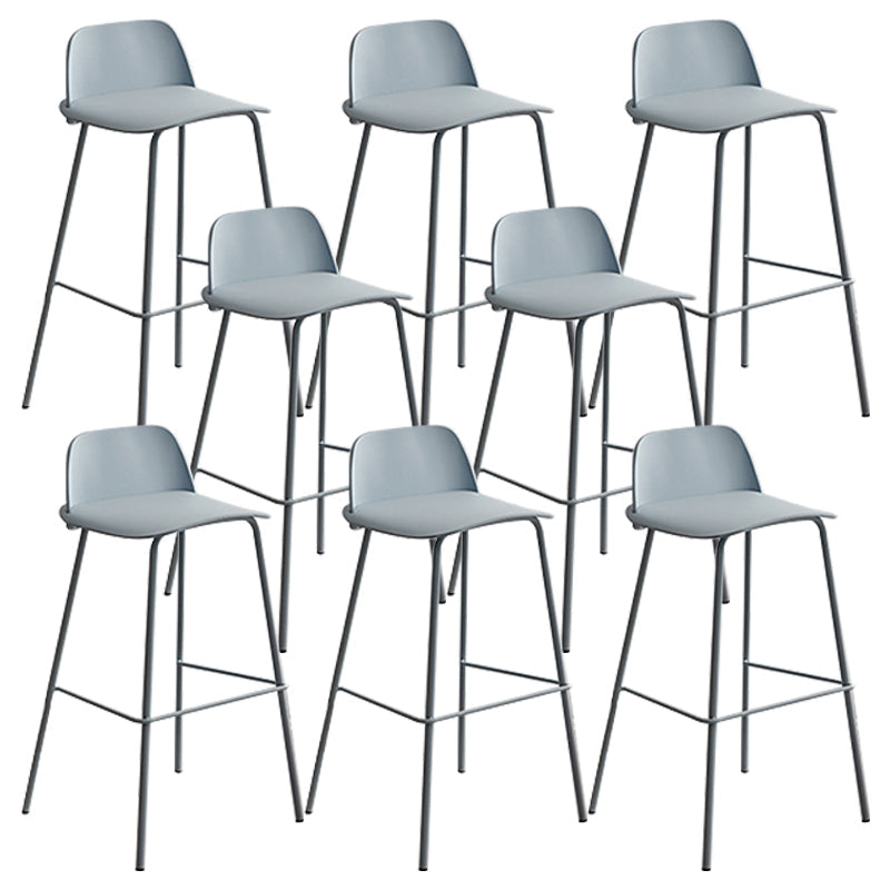 Modern Style Bar-stool Plastic Counter Bar Stool with Metal Legs for Home Blue 8 Piece Set Clearhalo 'Bar Furniture' 'Bar Stools' 'bar_stools' 'furn' 'furn_bar_stools' 'Furniture' 'Kitchen & Dining Furniture' 5393118