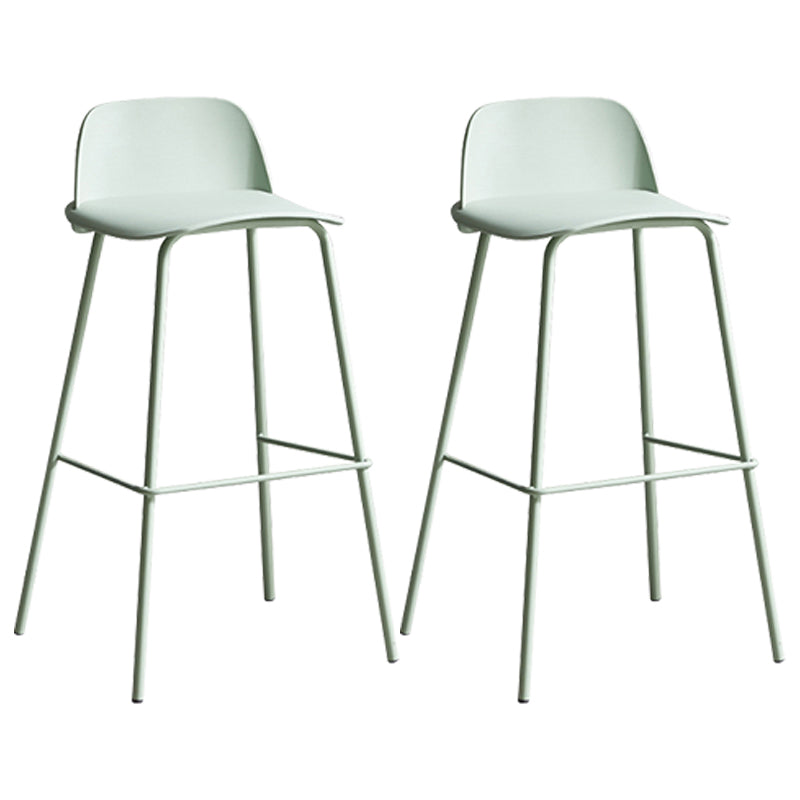 Modern Style Bar-stool Plastic Counter Bar Stool with Metal Legs for Home Green 2 Piece Set Clearhalo 'Bar Furniture' 'Bar Stools' 'bar_stools' 'furn' 'furn_bar_stools' 'Furniture' 'Kitchen & Dining Furniture' 5393119