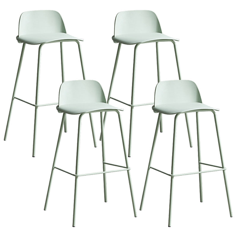 Modern Style Bar-stool Plastic Counter Bar Stool with Metal Legs for Home Green 4 Piece Set Clearhalo 'Bar Furniture' 'Bar Stools' 'bar_stools' 'furn' 'furn_bar_stools' 'Furniture' 'Kitchen & Dining Furniture' 5393120